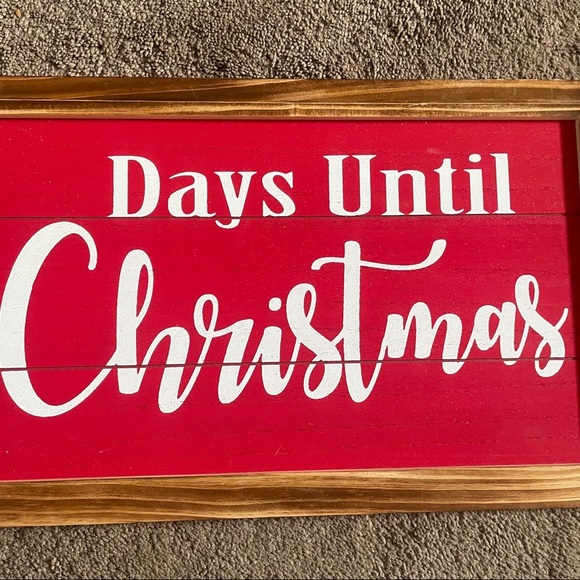 NWT countdown to Christmas chalk wood wall decor sign black red white - Picture 3 of 5